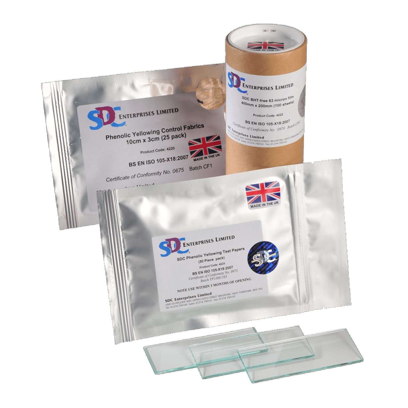 SDC Phenolic Yellowing Control Fabrics 10 cm x 3 cm