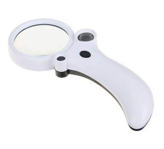 TH600600CH 2.5X, 25X, 50X LED light Multipower Handheld Magnifying Glass